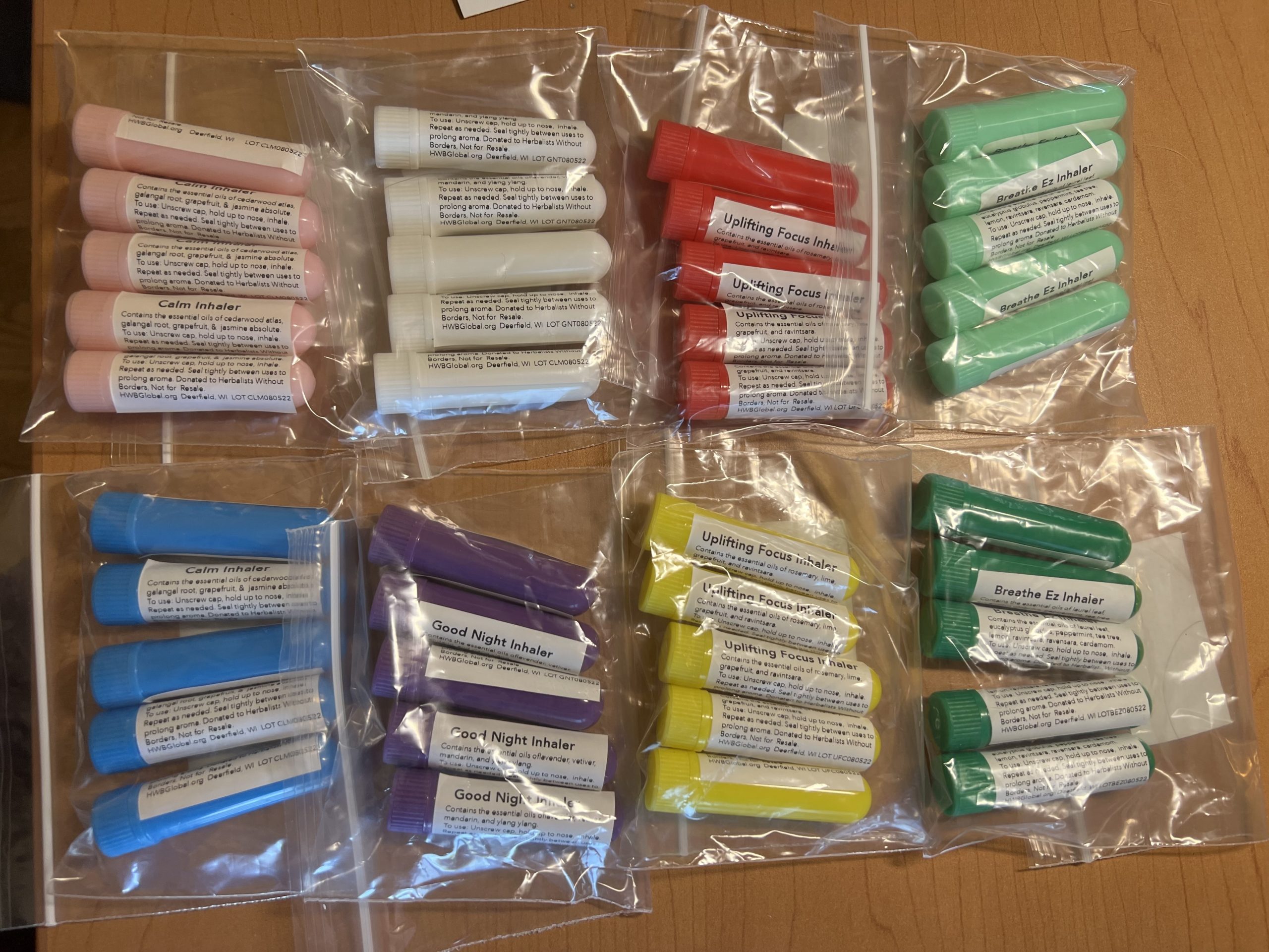 inhalers packed in small baggies
